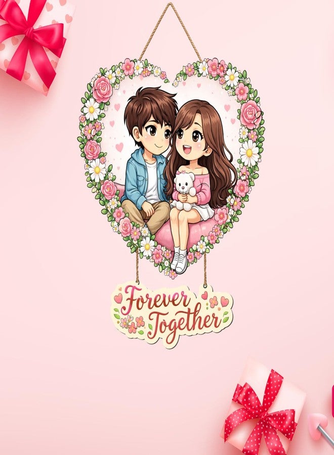 Webelkart Premium Couple Wall Hanging for Home Decor | Couple Gifts Forever Together Couple Design,Valentine Gift Item for Girlfriend/Boyfriend/Husband Wife Living Room Decoration (1) - Image 2